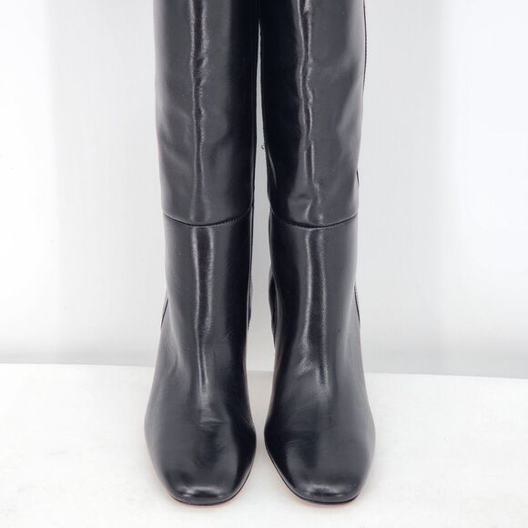 Sandro Jily Smooth Leather Black Tall Heeled Boots Size 36 EU NEW - Picture 10 of 15